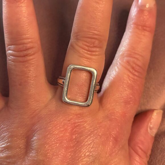 The big rectangle ring in 925 silver - Picture 7 of 10